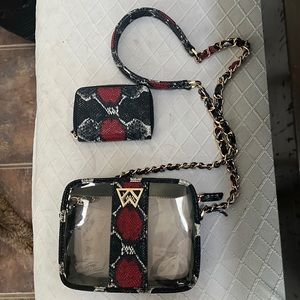 Kelly Wynne mingle mini clear purse with small wallett